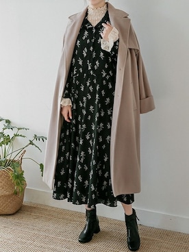 「ルーズフィット」｜「アイテム（ワンピース/ドレス）」を使った、envylookさん（レディース・165cm）の冬コーディネート
