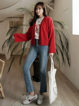 「ウォッシュデニム」｜envylookさん（レディース・165cm）の冬コーディネート