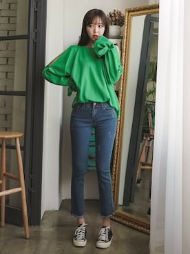 「fd style（エフディ スタイル）のアイテム（パンツ）」を使った、envylookさん（レディース・165cm）の春コーディネート