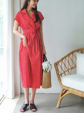 「ドット柄」｜envylookさん（レディース・165cm）の春コーディネート