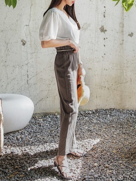「fd style（エフディ スタイル）のアイテム（パンツ）」を使った、envylookさん（レディース・165cm）の夏コーディネート