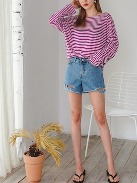 「fd style（エフディ スタイル）のアイテム（パンツ）」を使った、envylookさん（レディース・165cm）の夏コーディネート