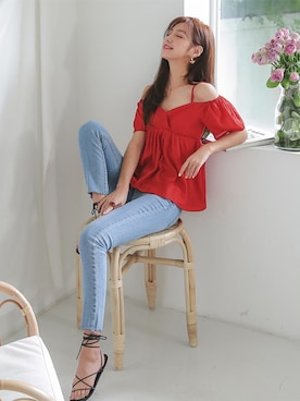 「fd style（エフディ スタイル）のアイテム（デニムパンツ）」を使った、envylookさん（レディース・165cm）の夏コーディネート
