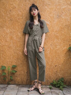 「fd style（エフディ スタイル）のアイテム（つなぎ/オールインワン）」を使った、envylookさん（レディース・165cm）の夏コーディネート