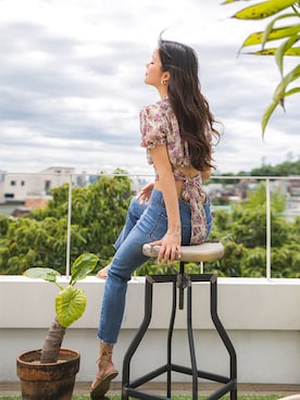 「花柄ブラウス」｜envylookさん（レディース・165cm）の夏コーディネート