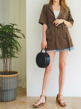 「fd style（エフディ スタイル）のアイテム（テーラードジャケット）」を使った、envylookさん（レディース・165cm）の夏コーディネート