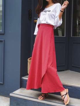 「ラップスカート」｜envylookさん（レディース・165cm）の夏コーディネート