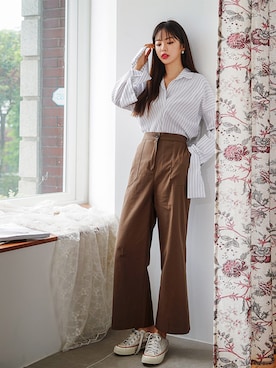 「fd style（エフディ スタイル）のアイテム（パンツ）」を使った、envylookさん（レディース・165cm）の夏コーディネート