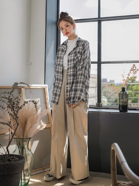 「fd style（エフディ スタイル）のアイテム（パンツ）」を使った、envylookさん（レディース・165cm）の秋コーディネート