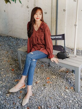 「fd style（エフディ スタイル）のアイテム（パンツ）」を使った、envylookさん（レディース・165cm）の秋コーディネート