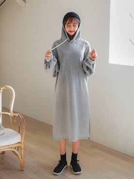 「スウェットワンピース」｜envylookさん（レディース・165cm）の秋コーディネート
