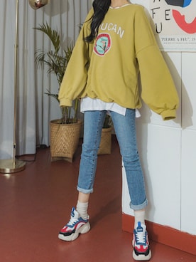 「fd style（エフディ スタイル）のアイテム（パンツ）」を使った、envylookさん（レディース・165cm）の秋コーディネート