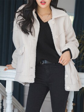 「fd style（エフディ スタイル）のアイテム（その他アウター）」を使った、envylookさん（レディース・165cm）の秋コーディネート