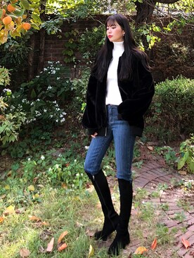 「fd style（エフディ スタイル）のアイテム（ジャケット/アウター）」を使った、envylookさん（レディース・165cm）の秋コーディネート