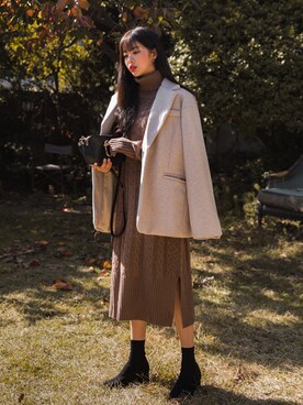 「fd style（エフディ スタイル）のアイテム（ジャケット/アウター）」を使った、envylookさん（レディース・165cm）の秋コーディネート