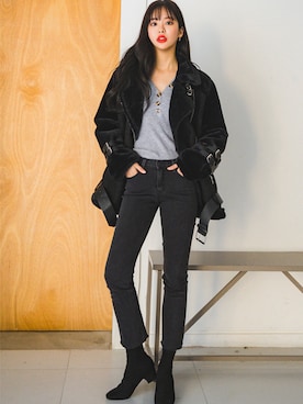 「fd style（エフディ スタイル）のアイテム（ジャケット/アウター）」を使った、envylookさん（レディース・165cm）の秋コーディネート