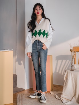 「fd style（エフディ スタイル）のアイテム（パンツ）」を使った、envylookさん（レディース・165cm）の秋コーディネート