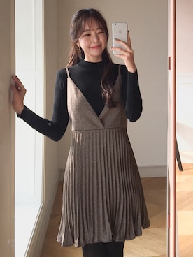 「秋冬」｜「アイテム（セットアップ）」を使った、envylookさん（レディース・165cm）の冬コーディネート