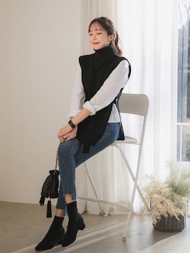 「アイテム（その他トップス、その他）」を使った、envylookさん（レディース・165cm）の冬コーディネート