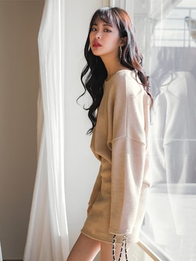 「秋冬」｜「アイテム（セットアップ）」を使った、envylookさん（レディース・165cm）の冬コーディネート