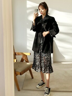 「fd style（エフディ スタイル）のアイテム（ジャケット/アウター）」を使った、envylookさん（レディース・165cm）の冬コーディネート