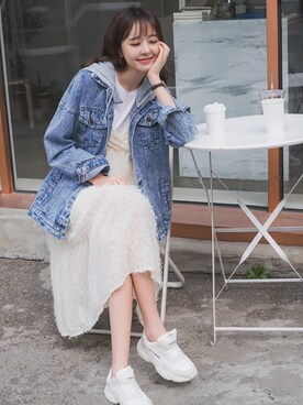 「fd style（エフディ スタイル）のアイテム（ジャケット/アウター）」を使った、envylookさん（レディース・165cm）の春コーディネート