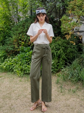 「アイテム（ヘアアクセサリー、ブルー系）」を使った、envylookさん（レディース・165cm）の春コーディネート