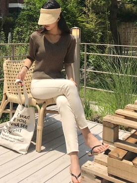 「fd style（エフディ スタイル）のアイテム（パンツ）」を使った、envylookさん（レディース・165cm）の夏コーディネート