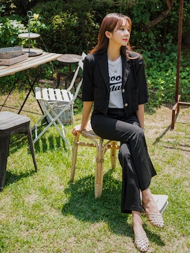 「fd style（エフディ スタイル）のアイテム（ジャケット/アウター）」を使った、envylookさん（レディース・165cm）の夏コーディネート