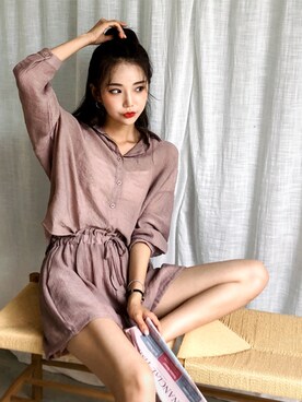 「fd style（エフディ スタイル）のアイテム（ジャケット/アウター）」を使った、envylookさん（レディース・165cm）の夏コーディネート