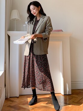 「fd style（エフディ スタイル）のアイテム（ジャケット/アウター）」を使った、envylookさん（レディース・165cm）の秋コーディネート