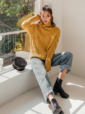 「fd style（エフディ スタイル）のアイテム（パンツ）」を使った、envylookさん（レディース・165cm）の秋コーディネート