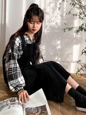 「fd style（エフディ スタイル）のアイテム（ジャンパースカート）」を使った、envylookさん（レディース・165cm）の冬コーディネート