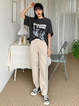 「fd style（エフディ スタイル）のアイテム（パンツ）」を使った、envylookさん（レディース・165cm）の春コーディネート