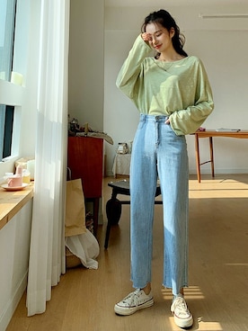 「fd style（エフディ スタイル）のアイテム（パンツ）」を使った、envylookさん（レディース・165cm）の春コーディネート