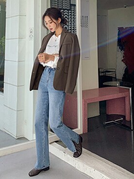 「fd style（エフディ スタイル）のアイテム（ジャケット/アウター）」を使った、envylookさん（レディース・165cm）の秋コーディネート