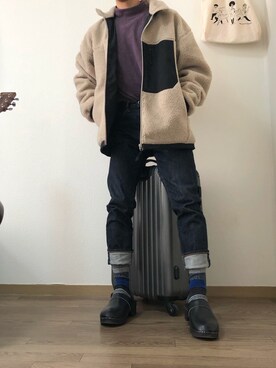 「zozoデニム」｜「アイテム（その他アウター）」を使った、tubattiさん（メンズ・163cm）の冬コーディネート