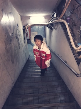 「PUMA（プーマ）のアイテム（ナイロンジャケット）」を使った、thomasさん（メンズ・169cm）の冬コーディネート