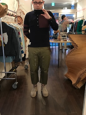 「FROM THE GARRET（フロムザギャレット）のアイテム（パンツ）」を使った、Ogaさん（メンズ・175cm）の春コーディネート