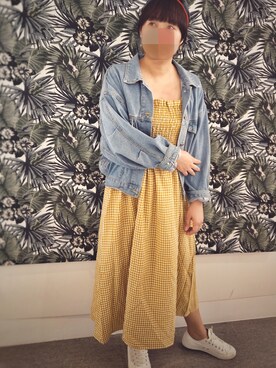 「MUJI」｜「アイテム（ジャンパースカート）」を使った、Claire Tsaiさん（レディース・163cm）の秋コーディネート