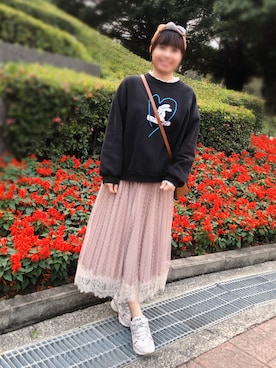 「PAZZO」｜「アイテム（ジャージ）」を使った、Claire Tsaiさん（レディース・163cm）の冬コーディネート
