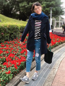 「丹寧」｜Claire Tsaiさん（レディース・173cm）の冬コーディネート