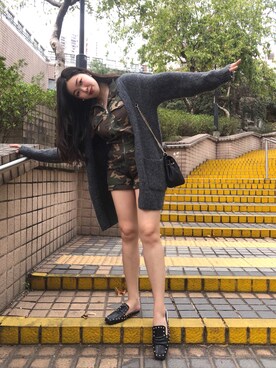 「H&M（エイチ・アンド・エム）のアイテム（ピーコート）」を使った、louiekwanさん（レディース・168cm）の春コーディネート