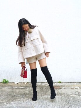 「Dior」｜「アイテム（ダッフルコート）」を使った、louiekwanさん（レディース・168cm）の冬コーディネート