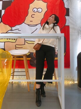 「LOEWE」｜「アイテム（ブーティ）」を使った、louiekwanさん（レディース・168cm）の冬コーディネート