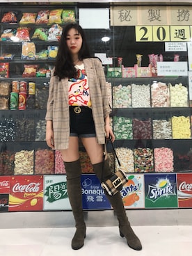 「靴」｜「アイテム（ジャケット/アウター）」を使った、louiekwanさん（レディース・168cm）の冬コーディネート