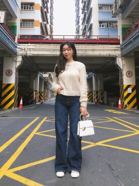 「stradivarius（ストラディバリウス）のアイテム（ニット/セーター）」を使った、louiekwanさん（レディース・168cm）の春コーディネート