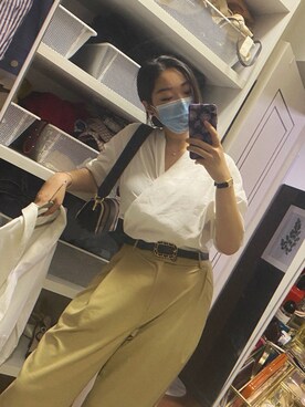 「通勤穿搭」｜「アイテム（腕時計）」を使った、louiekwanさん（レディース・168cm）の夏コーディネート