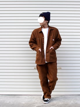 「オールドスクール」｜「アイテム（カバーオール）」を使った、きゅうべいさん（メンズ・165cm）の冬コーディネート