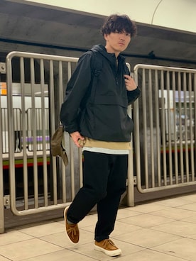 「HUF（ハフ）のアイテム（ブルゾン）」を使った、きゅうべいさん（メンズ・165cm）の秋コーディネート